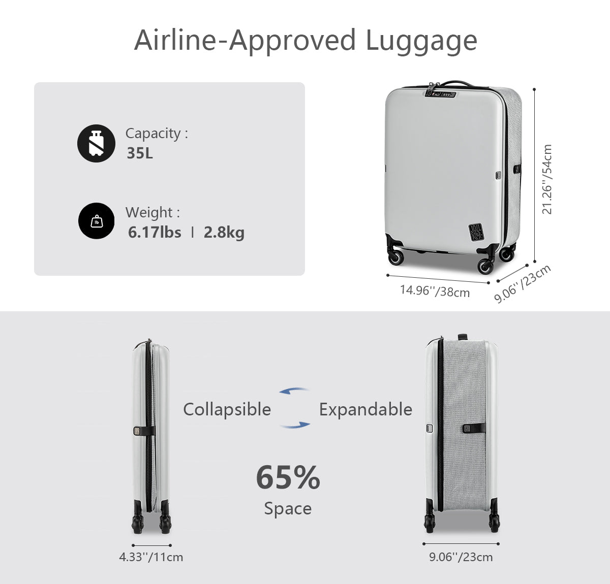 PEBBLE 20インチLite 折り畳み式スーツケース(35L)