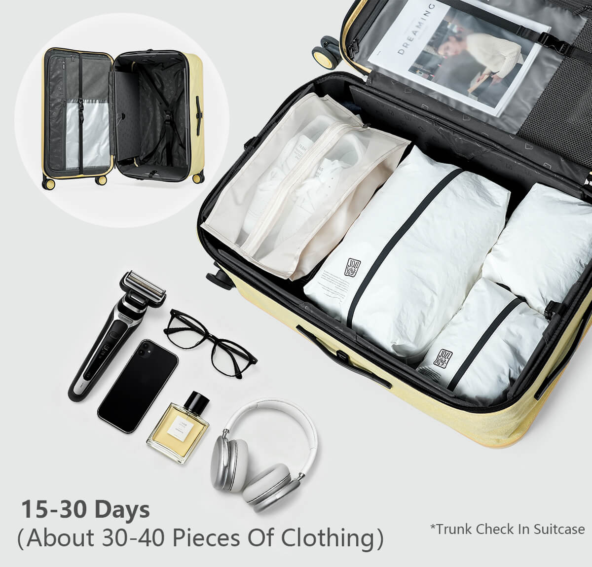 30”Trunk Collapsible Check In Suitcase